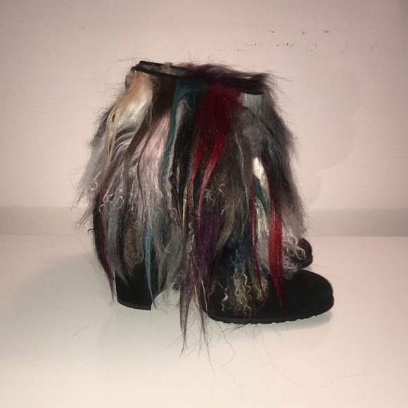 Stuart Weitzman Shoes - Stuart Weitzman Multicolor Fur Booties